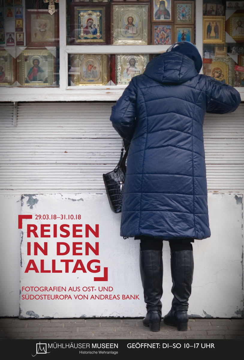 Platzhalter einer Ausstellung ohne Titelbild, roter Hintergrund