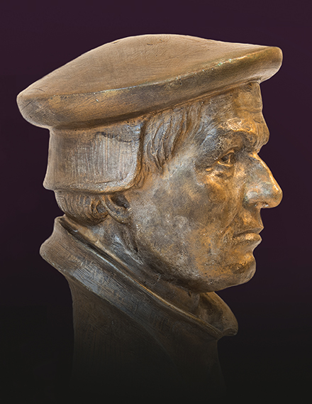 Platzhalter einer Ausstellung ohne Titelbild, roter Hintergrund